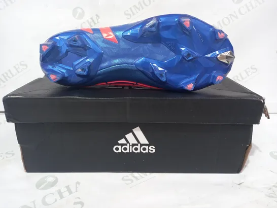 BOXED PAIR OF ADIDAS PREDATOR EDGE.1 FOOTBALL BOOTS IN BLUE/RED UK SIZE 4