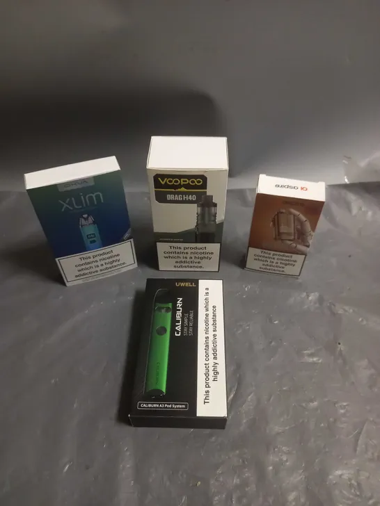 APPROXIMATELY 20 BOXED E-CIGARETTES TO INCLUDE OXVA, VOOPOO, ASPIRE ETC 