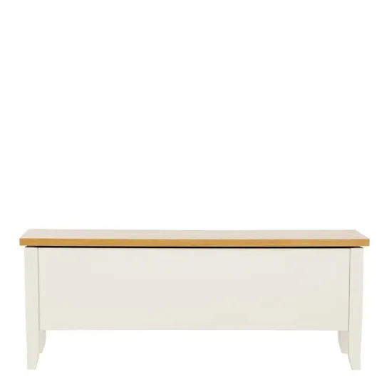 DAVENPORT STORAGE BENCH IN IVORY/OAK 1 OF 1 BOX