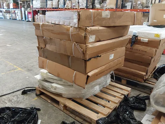 PALLET OF AQUALINE SHOWER CABIN PARTS AND CAVALIER QUADRANT SHOWER TRAYS