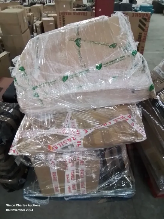 PALLET CONTAINING VARIOUS BOXED FURNITURE PARTS AND OTHER HOUSEHOLD ITEMS ETC.