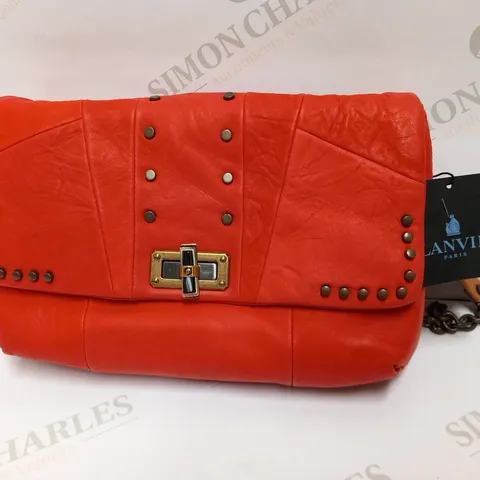 LANVIN PARIS BAG HAPPY MEDIUM PATCHWORK VERMILLION 