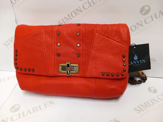 LANVIN PARIS BAG HAPPY MEDIUM PATCHWORK VERMILLION 