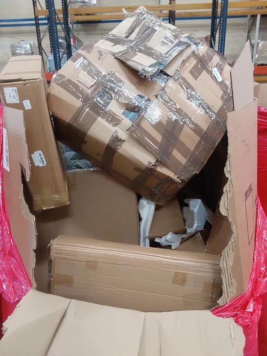 PALLET OF ASSORTED HOUSEHOLD ITEMS AND CONSUMER PRODUCTS TO INCLUDE; BOXED FURNITURE ETC 