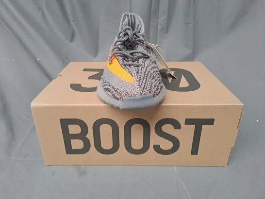 BOXED PAIR OF ADIDAS YEEZY BOOST 350 V2 SHOES IN GREY/ORANGE UK SIZE 13.5