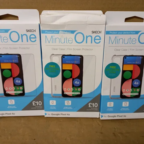 LOT OF 3 MINUTE ONE CLEAR CASES FOR GOOGLE PIXEL 4A