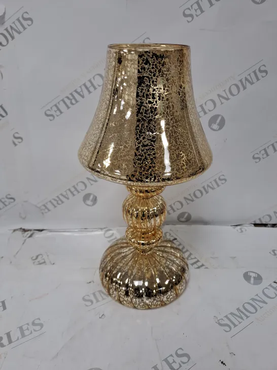 BOXED HOME REFLECTIONS PRE-LIT LED MERCURY GLASS LAMP IN GOLD