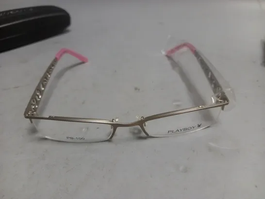 PAIR OF PLAYBOY GLASSES WITH PINK DETAIL IN CASE