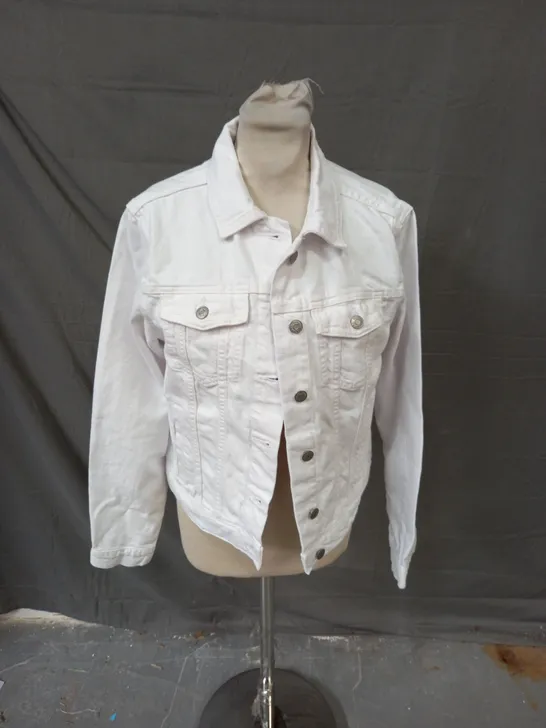 DENIM CO WHITE DENIM JACKET - UK 10