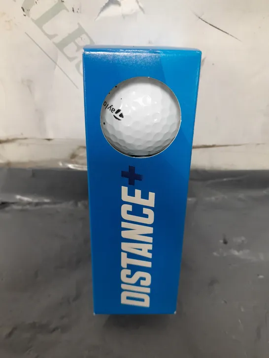 BOXED TAYLOR MADE DISTANCE PLUS SLEEVE OF 3 GOLF BALLS WHITE