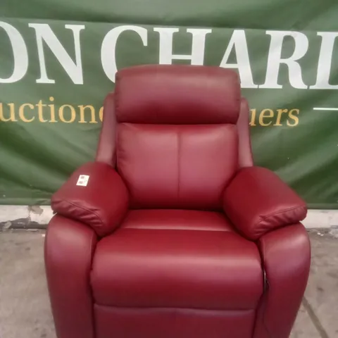 DESIGNER G PLAN MADE KINGSBURY LARGE DUAL ELEVATE CHAIR - CAPRI CLARET LEATHER 