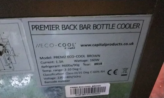 CAPITAL ECO-COOL PREMIER BACK BAR BOTTLE COOLER