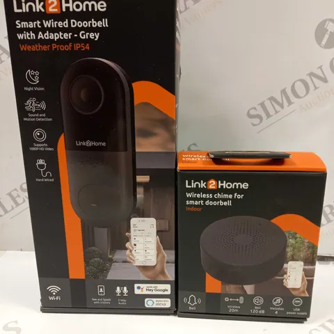 BOXED LINK2HOME SMART WIRED DOORBELL AND WIRELESS CHIME 