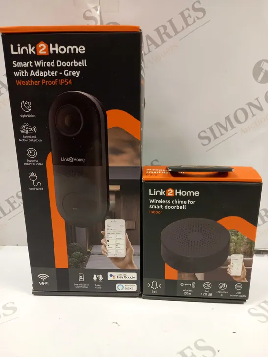 BOXED LINK2HOME SMART WIRED DOORBELL AND WIRELESS CHIME 