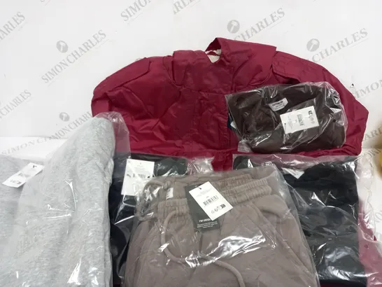 APPROXIMATELY 6 COTTON ON BOX INCLUDING RED WATER PROOF JACKET GREY HOODIE, ALL DIFFERENT SIZE