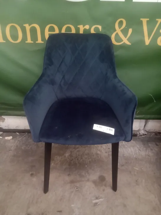 BLUE FABRIC DINING CHAIR 