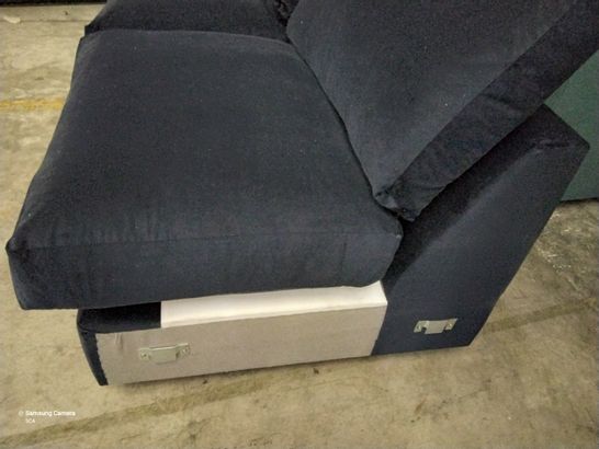 NAVY BLUE PLUSH FABRIC THREE SEATER SECTION 