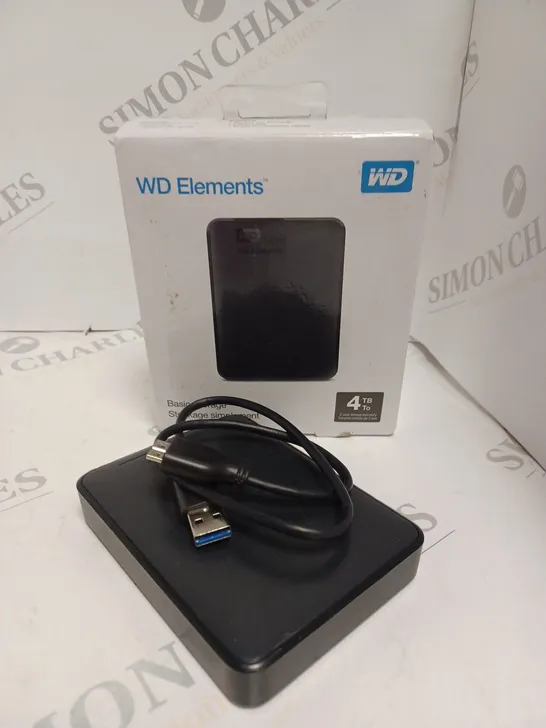 BOXED WESTERN DIGITAL ELEMENTS 4TB HARD DRIVE IN BLACK 