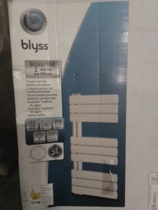 BOXED BLYSS BOXWOOD 900X500MM TOWEL WARMER