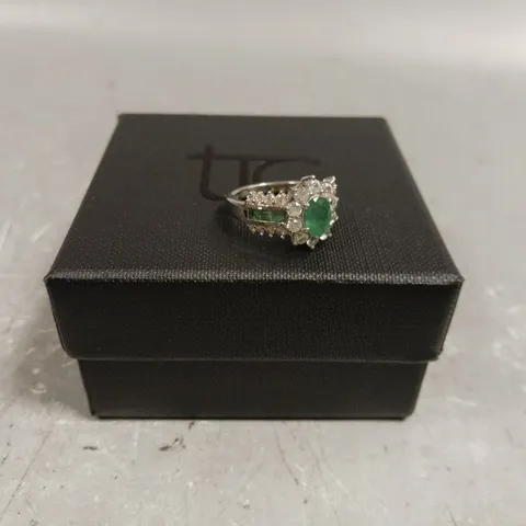 TJC MIXED GEM SILVER RING 