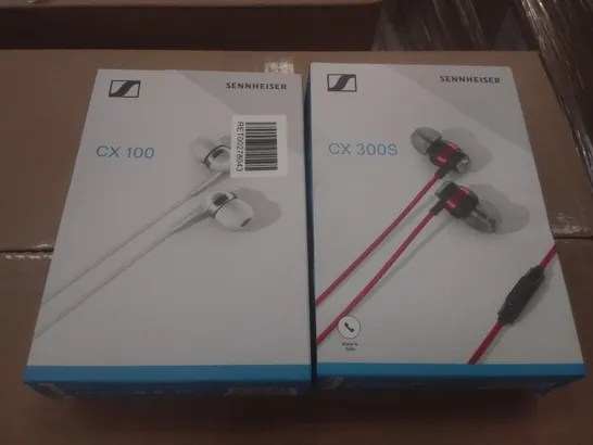 BOX OF 26 ASSORTED SENNHEISER CX100 & CX300S EARPHONES 