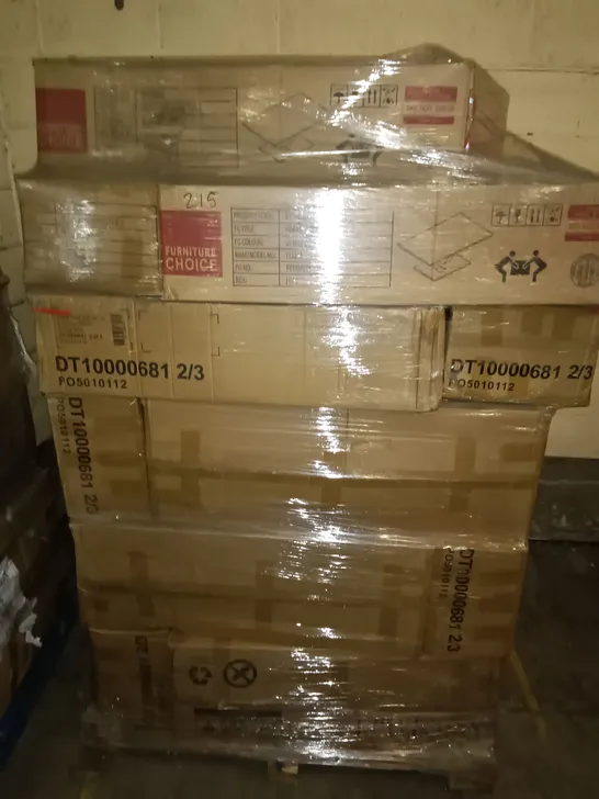 PALLET OF ASSORTED FLAT PACK FURNITURE PARTS 