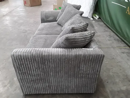 QUALITY DESIGNER 3 SEATER SOFA - GREY JUMBO CORD FABRIC