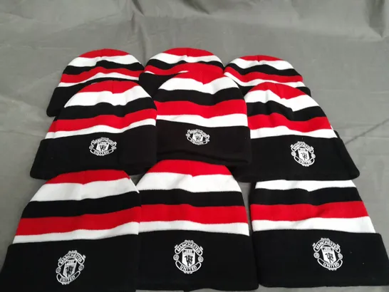 LOT OF 12 MANCHESTER UNITED BRANDED BEANIES