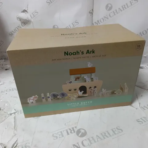 BOXED LITTLE DUTCH NOAH'S ARK 25 PIECE WOODEN SHAPE SORTER