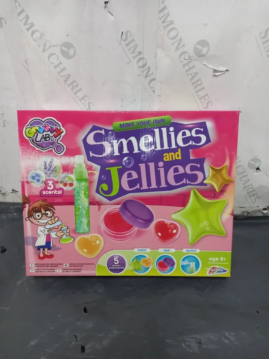 12 BOXED AND SEALED GRROVY LAB SMELLIES AND JELLIES