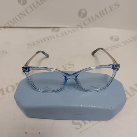 SWAROVSKI SK5284 CAT EYE BLUE FRAMED EYE GLASSES 