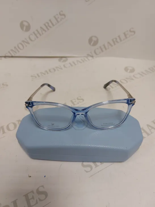 SWAROVSKI SK5284 CAT EYE BLUE FRAMED EYE GLASSES 