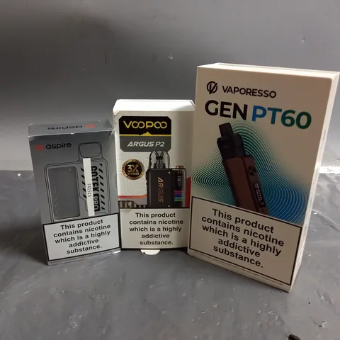 APPROXIMATELY 20 VAPES & E-CIGARETTES TO INCLUDE VAPORESSO GEN PT60, VOOPOO ARGUS P2, ASPIRE GOTEK PRO, ETC