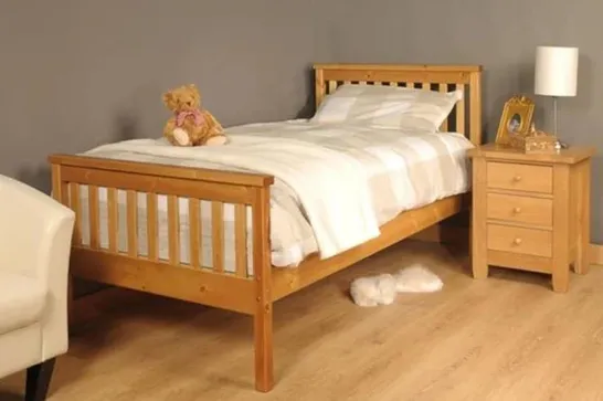 ALPHONSE SINGLE BED FRAME COLOUR: CARAMEL (BOX 1 OF 1)