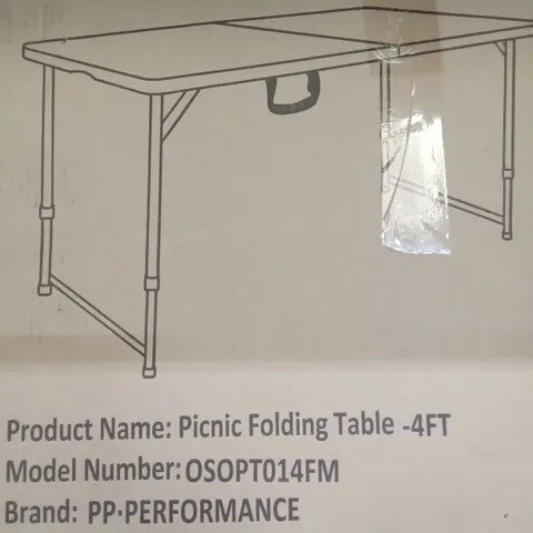 BOXED FOLDING PICNIC TABLE 4FT - WHITE 