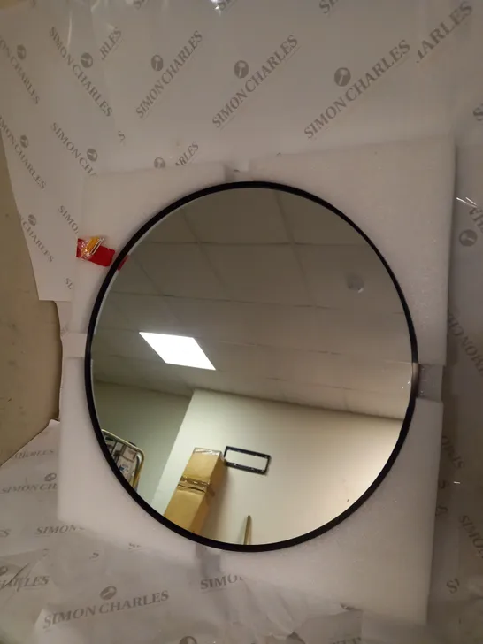 BOXED DRIPEX MIRROR WITH FITTINGS. DIAMETER APPROX 60CM