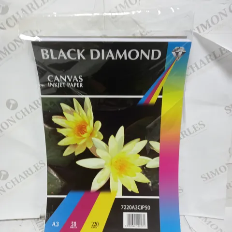 BLACK DIAMOND A3 CANVAS INKJET PAPER 220GSM QTY 50