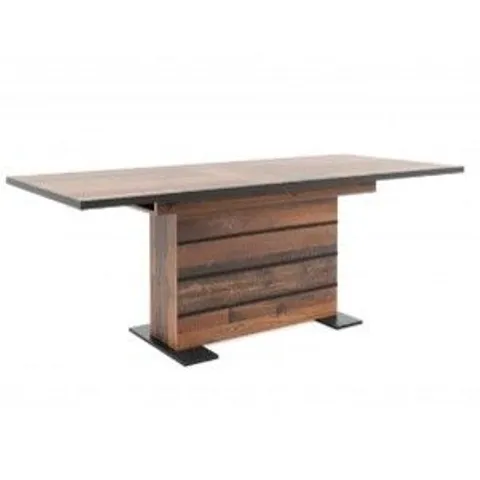 BRAND NEW & BOXED MANHATTAN EXTENDABLE WOODEN DINING TABLE - VINTAGE STYLE BROWN/BLACK (2 BOXES)