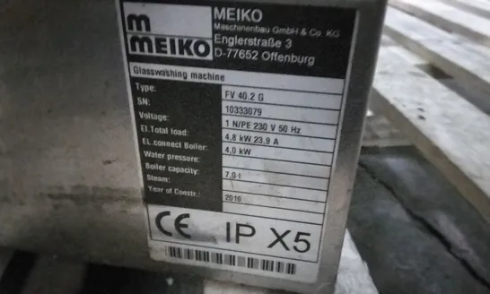 MEIKO COMMERCIAL GLASSWASHING MACHINE FV 40.2 G