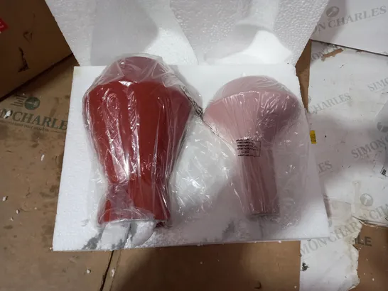 SET OF 2 FEATURE VASES – MAUVE AND BURNT ORANGE RRP £30