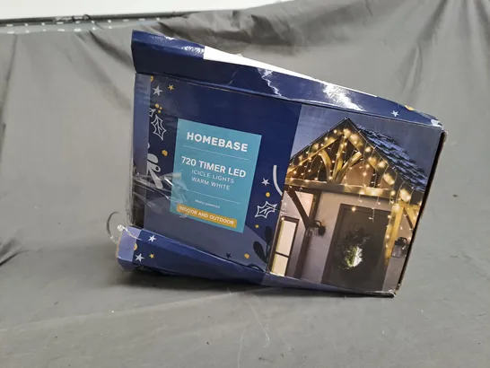 BOXED HOMEBASE 720 TIMER LED ICICLE LIGHTS 