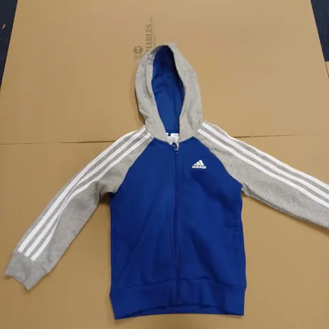 ADIDAS KIDS HOODIE - BLUE/GREY // SIZE: 5-6Y