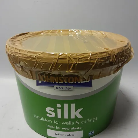 JOHNSTONES SILK EMULSION FOR WALLS & CEILINGS IN BRILLIANT WHITE (10L) - COLLECTION ONLY