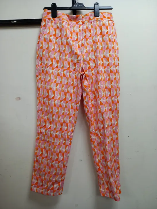 PHASE EIGHT ELYSIA TROUSERS IN PINK/ORANGE - UK 12