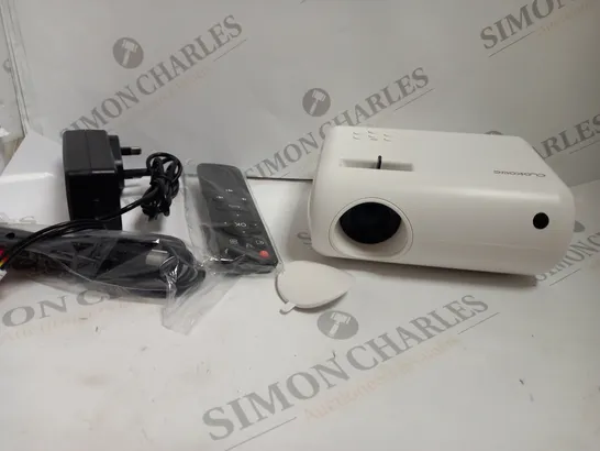 BOXED VIDEO PROJECTOR WITH REMOTE - WHITE