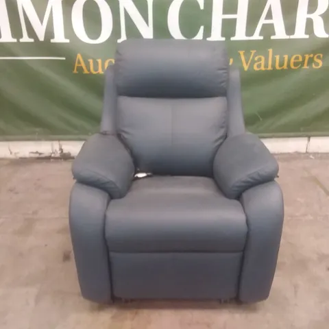 QUALITY BRITISH DESIGNER G PLAN KINGSBURY SMALL ELEVATE ELECTRIC RECLINER CHAIR - CAMBRIDGE NAVY LEATHER 