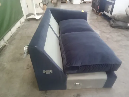 QUALITY DESIGNER ABBEY RHF SOFA SECTION - NAVY FABRIC 