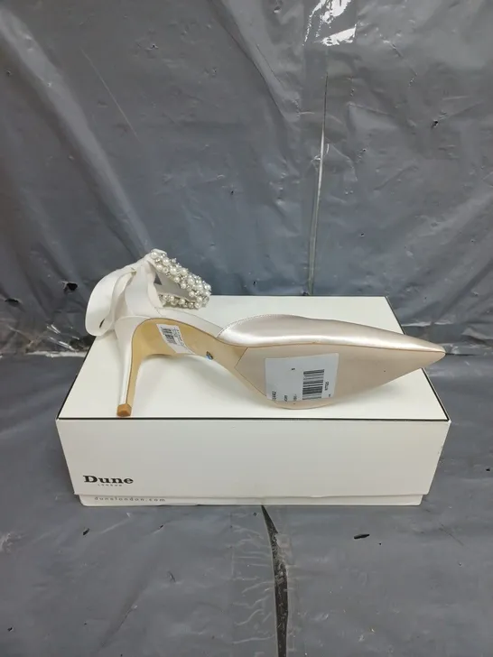 BOXED PAIR OF WOMENS DUNE LONDON CHURCH BRIDAL HIGH HEEL SHOES SIZE 5