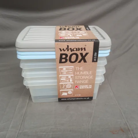 a box of 4 wham box storage boxes 