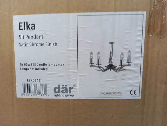 BOXED DAR ELK0546 HANGING ELKA 5 LIGHT CEILING PENDANT